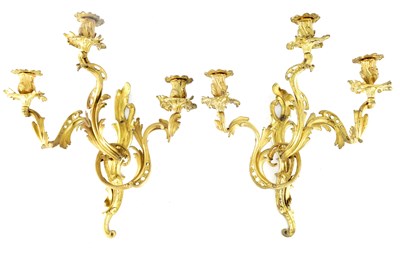 Lot 582 - A PAIR OF LARGE 19TH CENTURY FRENCH ORMOLU...