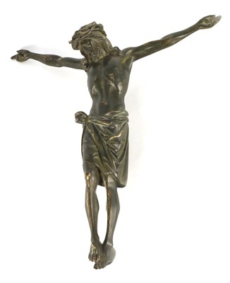Lot 599 - A 19TH CENTURY PATINATED BRONZE CORPUS CHRISTI...