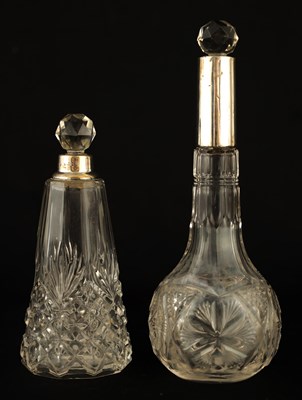 Lot 6 - TWO 19TH CENTURY SILVER TOPPED CUT GLASS...