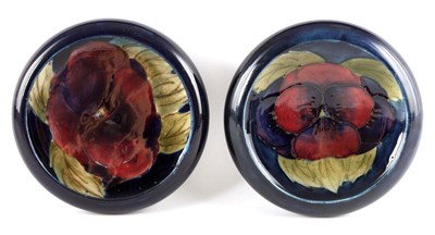 Lot 60 - TWO MOORCROFT SHALLOW SMALL DISHES WITH CURVED...