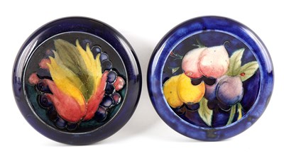 Lot 62 - TWO MOORCROFT SHALLOW SMALL DISHES WITH CURVED...
