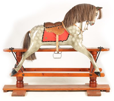 Lot 622 - A 20TH CENTURY DAPPLE GREY PAINTED WOODEN...