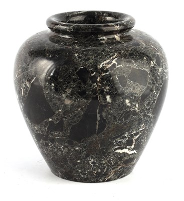 Lot 642 - A LATE 19TH CENTURY TURNED MARBLE BULBOUS VASE...