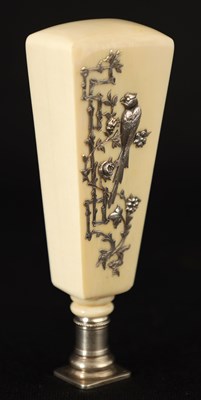 Lot 649 - A LATE 19TH CENTURY FRENCH IVORY AND SILVER...