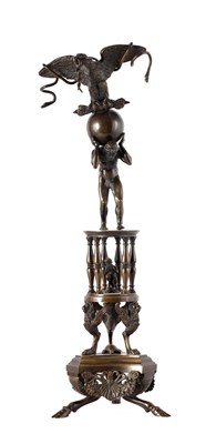 Lot 660 - A REGENCY BRONZE CLASSICAL SCULPTURE depicting...