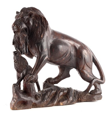 Lot 663 - A LARGE LATE 19TH CENTURY CARVED HARDWOOD...