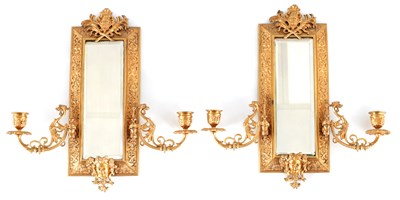 Lot 666 - A PAIR OF LATE 19TH CENTURY RECTANGULAR GILT...