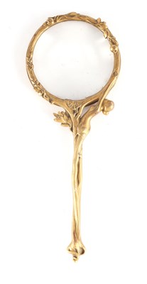 Lot 672 - A FRENCH GILT BRONZE ART NOUVEAU MAGNIFYING...
