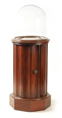 Lot 676 - A LATE 19TH CENTURY GLASS DOME ON MAHOGANY...