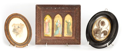 Lot 681 - A LATE 19TH CENTURY WATERCOLOUR OVAL PORTRAIT...