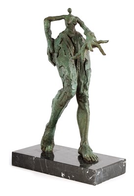 Lot 686 - A MODERN BRONZE DALIESQUE FIGURE depicting a...