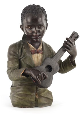 Lot 688 - A LATE 19TH CENTURY TERRACOTTA POLYCHROME BUST...