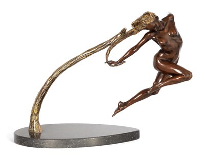 Lot 692 - A MODERN 20TH CENTURY PATINATED BRONZE AND...