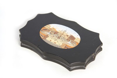 Lot 702 - A 19TH CENTURY ITALIAN GRAND TOUR BLACK SLATE...