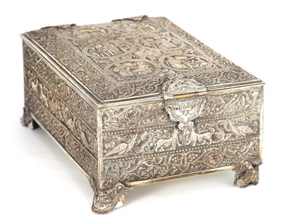Lot 713 - A 19TH CENTURY SILVERED BRONZE JEWELLERY...