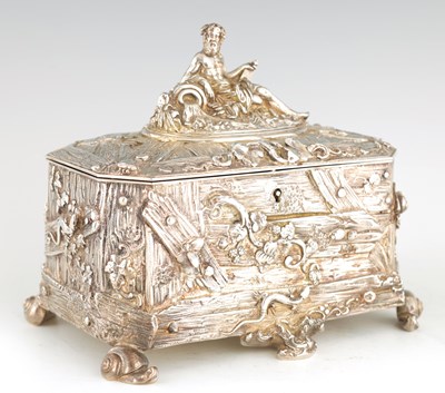 Lot 719 - AN UNUSUAL LATE 19TH CENTURY SILVERED BRONZE...