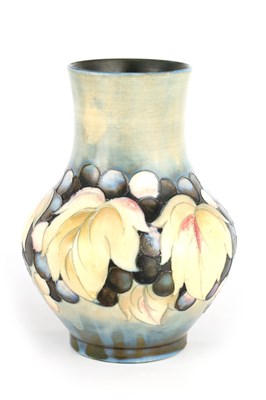 Lot 72 - AN UNUSUAL MOORCROFT BULBOUS VASE WITH TALL...