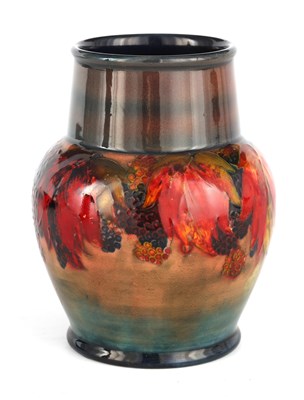 Lot 73 - AN UNUSUAL 1930S/40S MOORCROFT BULBOUS VASE...