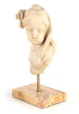 Lot 735 - A 19TH CENTURY WHITE MARBLE BUST modelled as a...