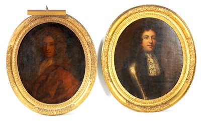 Lot 741 - A PAIR OF GEORGIAN OVAL HALF LENGTH PORTRAITS...