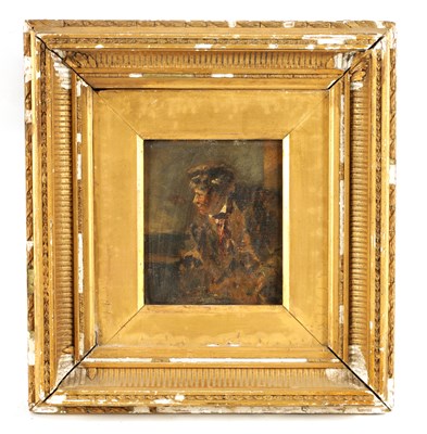 Lot 770 - A 19TH CENTURY OIL ON BOARD Abstract portrait...