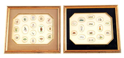Lot 797 - A PAIR OF 19TH CENTURY ILLUSTATIVE CALLIGRAPHY...
