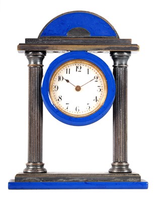 Lot 850 - AN EARLY 20TH CENTURY SWISS BLUE ENAMEL AND...