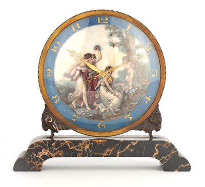 Lot 852 - AN ART DECO GILT BRONZE, ENAMEL AND NERO...