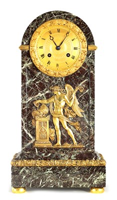 Lot 869 - A FRENCH REGENCY LEVANTO MARBLE AND ORMOLU...