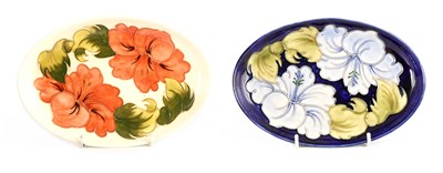 Lot 87 - TWO LATE WALTER MOORCROFT OVAL SHALLOW DISHES...