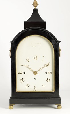 Lot 883 - GEORGE TYLER, LONDON A REGENCY EBONISED TRIPLE...