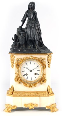 Lot 903 - A 19TH CENTURY PATINATED FIGURAL BRONZE AND...