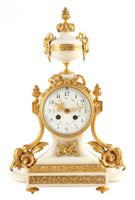 Lot 913 - A 19TH CENTURY GILT BRONZE AND WHITE MARBLE...