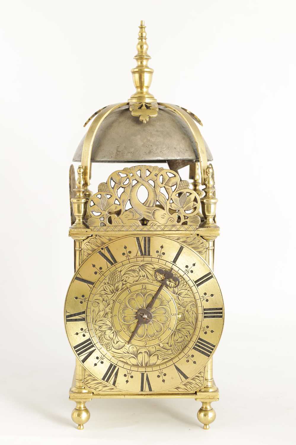 Lot 935 - A FINE CHARLES II BRASS LANTERN CLOCK the...