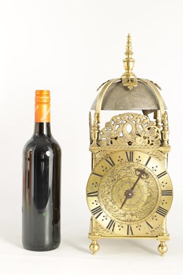 Lot 935 - A FINE CHARLES II BRASS LANTERN CLOCK the...