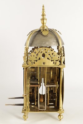 Lot 935 - A FINE CHARLES II BRASS LANTERN CLOCK the...
