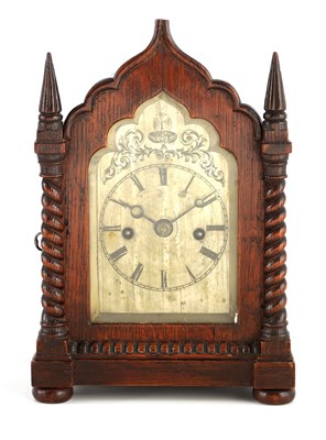 Lot 949 - A SMALL MID 19TH CENTURY OAK CASED DOUBLE...