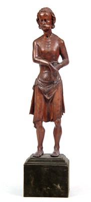 Lot 974 - A 14TH/ 15TH CENTURY CARVED OAK STATUE OF ST....