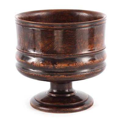 Lot 984 - A LARGE 19TH CENTURY TURNED ELM WASSAIL BOWL...