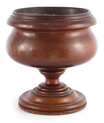 Lot 985 - A LARGE AND HEAVY 19TH CENTURY TURNED WALNUT...