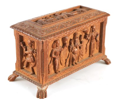 Lot 987 - AN EARLY 20TH CENTURY ANGLO-INDIAN CARVED...