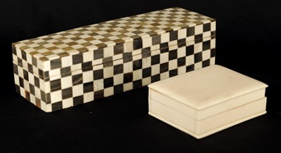 Lot 988 - AN ANGLO INDIAN CHEQUERED BALINE AND BONE...