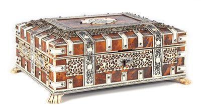 Lot 992 - A LATE 19TH CENTURY ANGLO-INDIAN TORTOISESHELL...