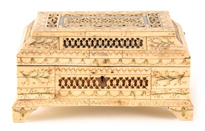 Lot 998 - A LATE 18TH CENTURY RUSSIAN ENGRAVED BONE...
