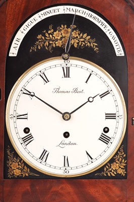 Lot 912 - THOMAS BEST, LONDON  A FINE GEORGE III ORMOLU MOUNTED MAHOGANY MUSICAL BRACKET CLOCK