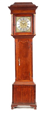 Lot 824 - JOHN SHEPLY, STOCKPORT  A MID 18TH CENTURY OAK PENNY MOON EIGHT-DAY LONGCASE CLOCK