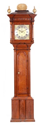 Lot 808 - JOHN JOYCE, ELLESMERE  AN UNUSUAL EARLY GEORGE III OAK EIGHT-DAY LONGCASE CLOCK