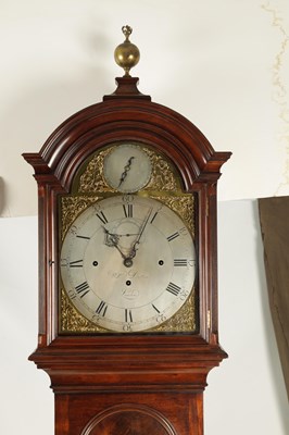 Lot 823 - WILLIAM DUTTON, LONDON  A FINE AND RARE GEORGE III FIGURED MAHOGANY GRAND SONNERIE STRIKING LONGCASE CLOCK