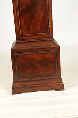 Lot 823 - WILLIAM DUTTON, LONDON  A FINE AND RARE GEORGE III FIGURED MAHOGANY GRAND SONNERIE STRIKING LONGCASE CLOCK