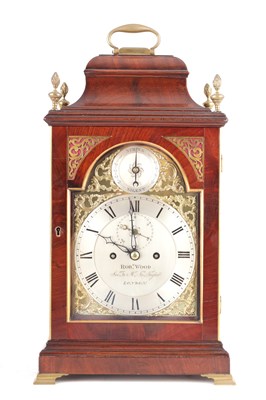Lot 838 - ROBERT WOOD, SUCCESSOR TO MR JOHN  TAYLOR, LONDON  A GEORGE III FIGURED MAHOGANY VERGE BRACKET CLOCK